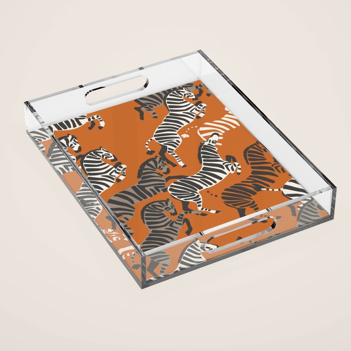 Zebra Race Acrylic Tray Gallery Image 1