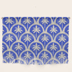 Vintage blue summer palm tree art pattern Wall Hanging Gallery Image 1