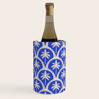 Vintage blue summer palm tree art pattern Wine Chiller Gallery Image 3