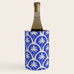 Vintage blue summer palm tree art pattern Wine Chiller Gallery Image 2