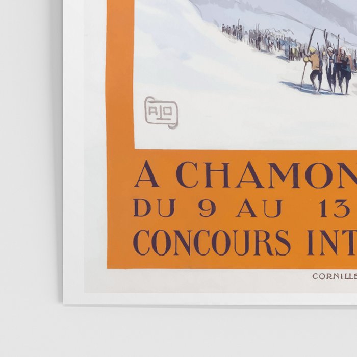 1927 Chamonix - Mont Blanc France Ski Championship Poster Poster Gallery Image 3