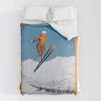 1927 Chamonix - Mont Blanc France Ski Championship Poster Duvet Cover Gallery Image 6