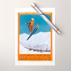 1927 Chamonix - Mont Blanc France Ski Championship Poster Wrapping Paper Gallery Image 1