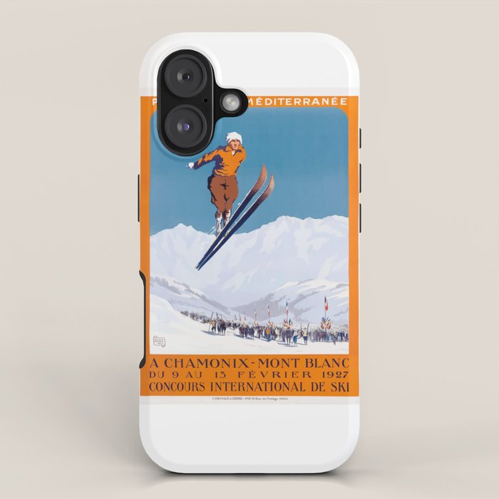 1927 Chamonix - Mont Blanc France Ski Championship Poster iPhone Case Gallery Image 1