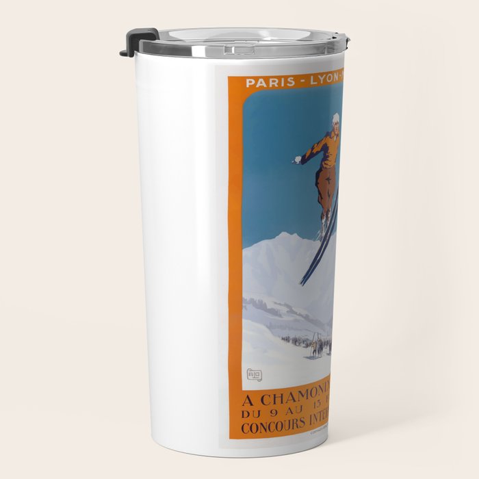 1927 Chamonix - Mont Blanc France Ski Championship Poster Travel Mug Gallery Image 3