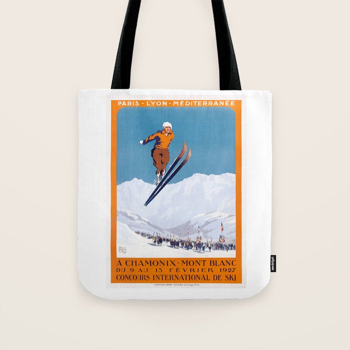 1927 Chamonix - Mont Blanc France Ski Championship Poster Tote Bag Gallery Image 1