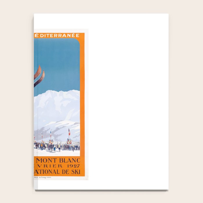 1927 Chamonix - Mont Blanc France Ski Championship Poster Notebook Gallery Image 4