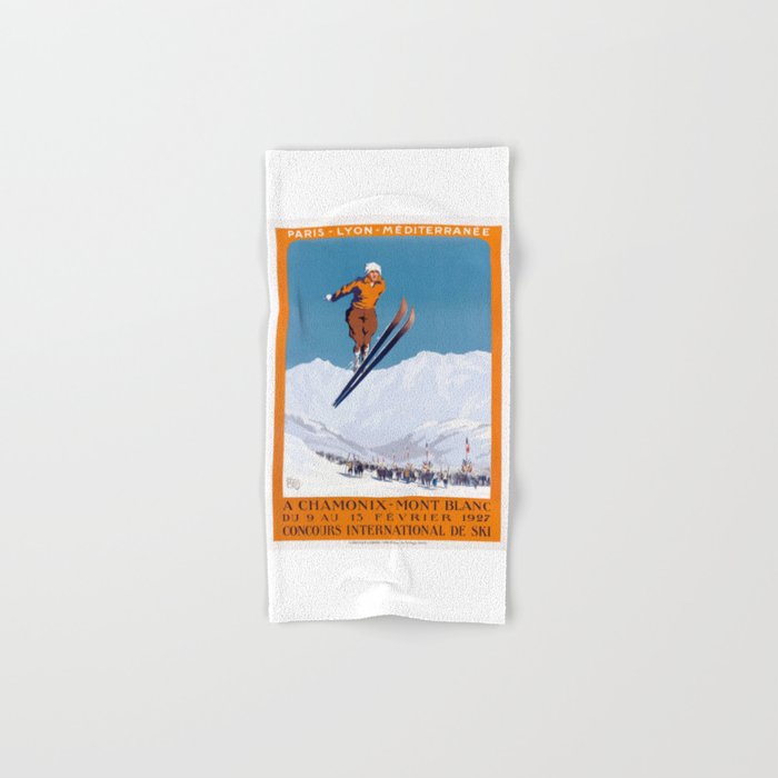 1927 Chamonix - Mont Blanc France Ski Championship Poster Bath Towel Gallery Image 1