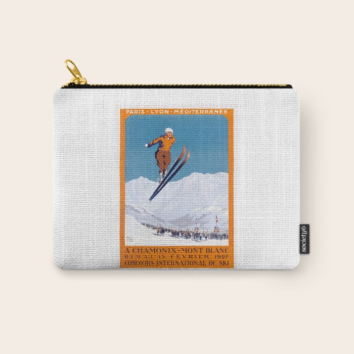 1927 Chamonix - Mont Blanc France Ski Championship Poster Carry All Pouch Gallery Image 1
