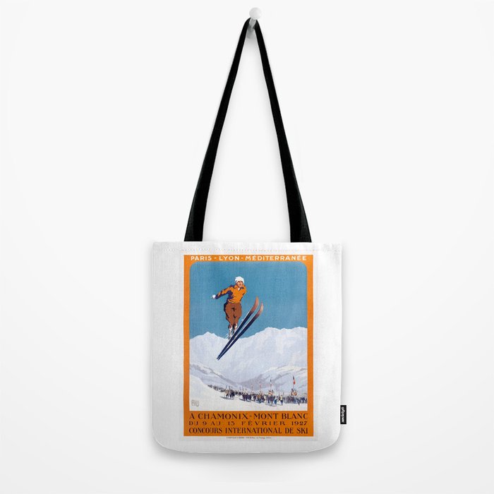 1927 Chamonix - Mont Blanc France Ski Championship Poster Tote Bag Gallery Image 2