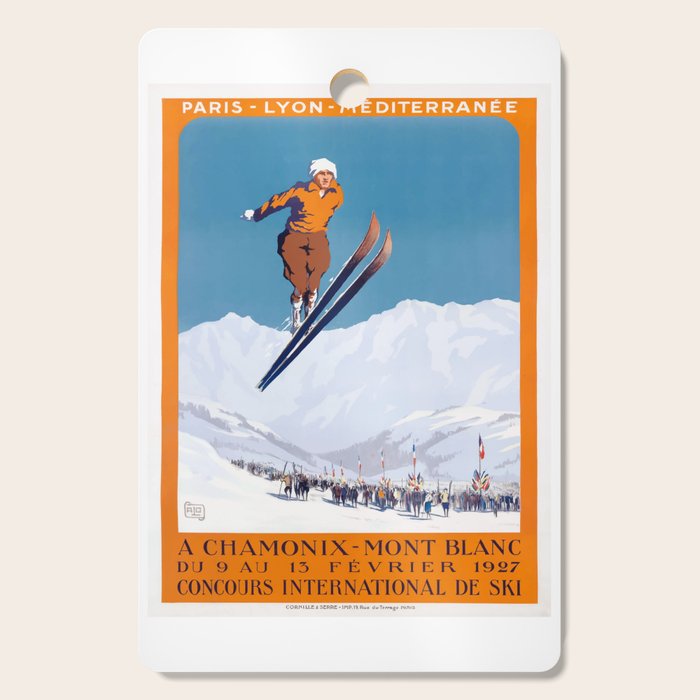 1927 Chamonix - Mont Blanc France Ski Championship Poster Cutting Board Gallery Image 1