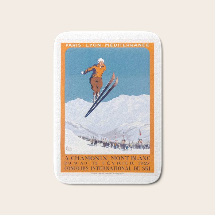1927 Chamonix - Mont Blanc France Ski Championship Poster Bath Mat Gallery Image 1