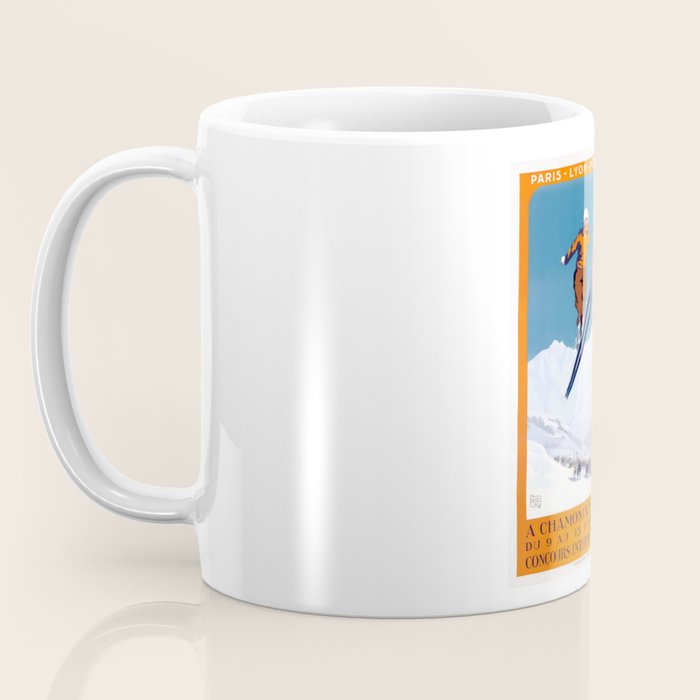 1927 Chamonix - Mont Blanc France Ski Championship Poster Coffee Mug Gallery Image 3