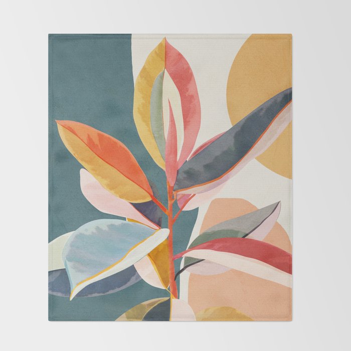 Colorful Branching Out 01 Throw Blanket Gallery Image 2