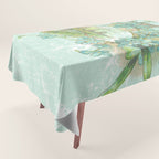 Modern vintage mint marble floral landscape Tablecloth Gallery Image 1