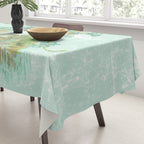 Modern vintage mint marble floral landscape Tablecloth Gallery Image 3