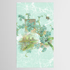 Modern vintage mint marble floral landscape Tablecloth Gallery Image 2