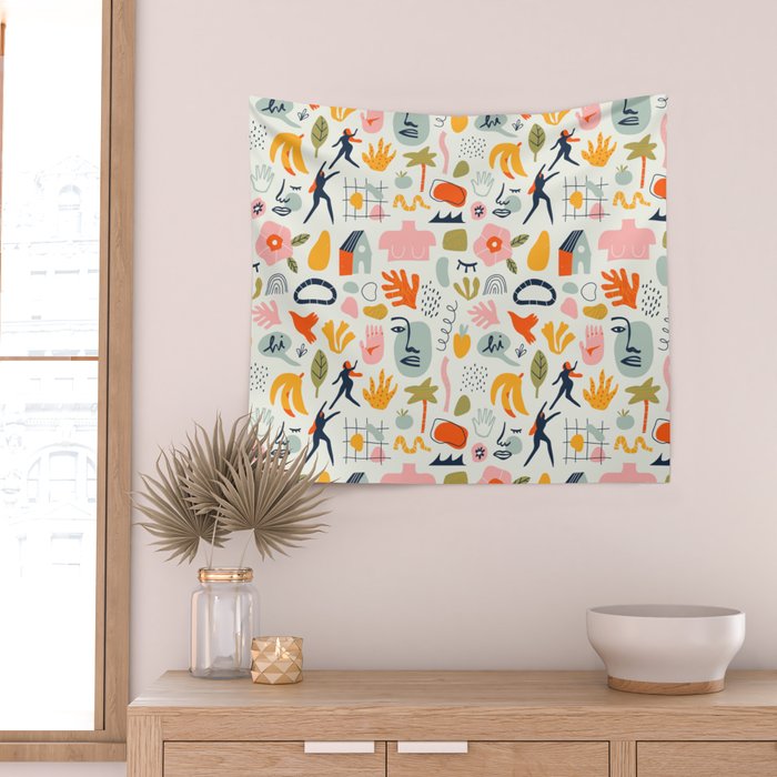 Abstract organic summer nature art pattern Wall Tapestry Gallery Image 2