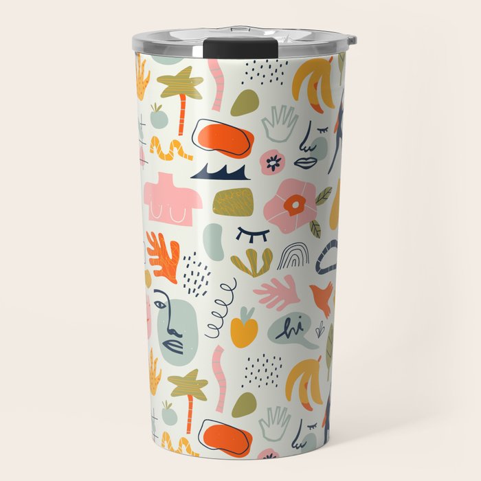 Abstract organic summer nature art pattern Travel Mug Gallery Image 1