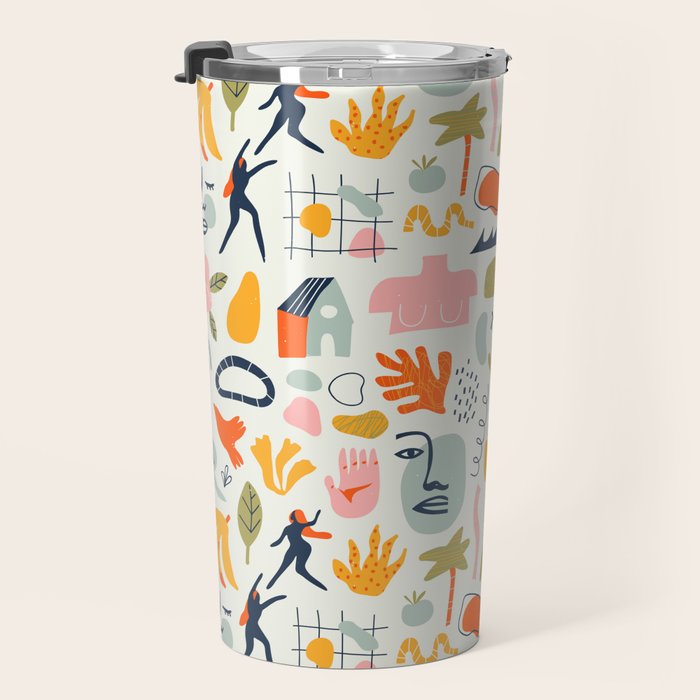 Abstract organic summer nature art pattern Travel Mug Gallery Image 3
