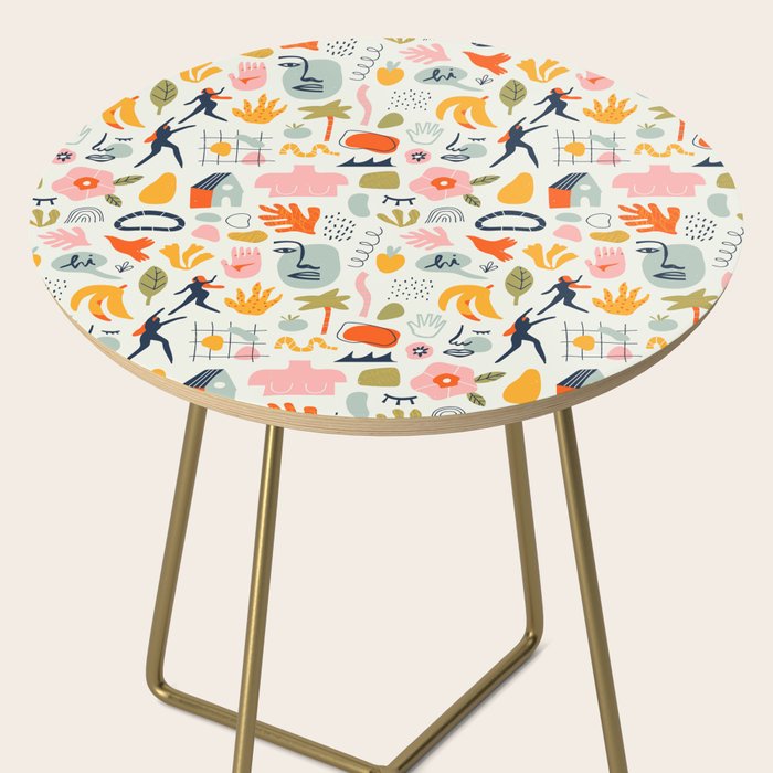 Abstract organic summer nature art pattern Side Table Gallery Image 2