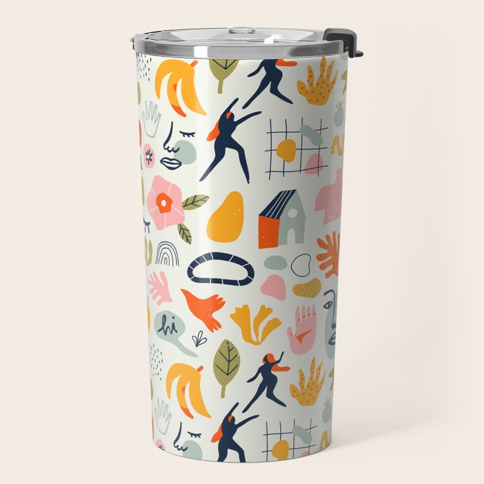 Abstract organic summer nature art pattern Travel Mug Gallery Image 2