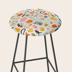 Abstract organic summer nature art pattern Stool Gallery Image 2