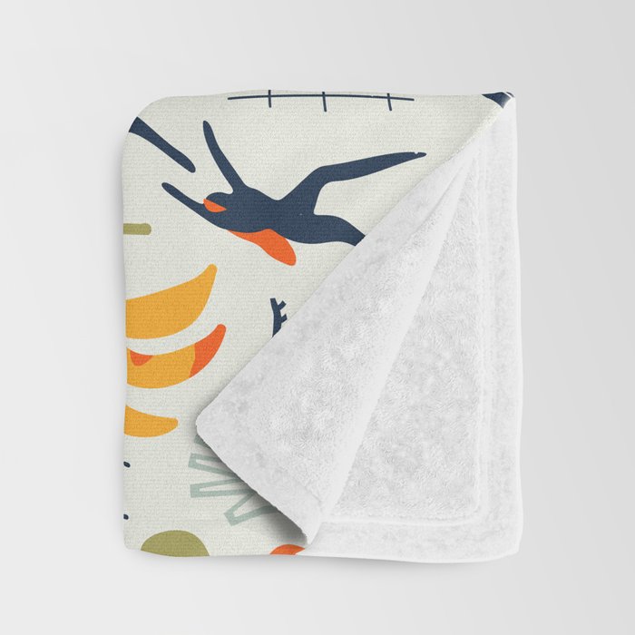 Abstract organic summer nature art pattern Throw Blanket Gallery Image 3