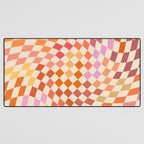 Orange, Yellow & Pink  Swirl Checker Desk Mat Gallery Image 3