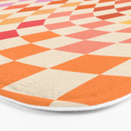 Orange, Yellow & Pink  Swirl Checker Bath Mat Gallery Image 3
