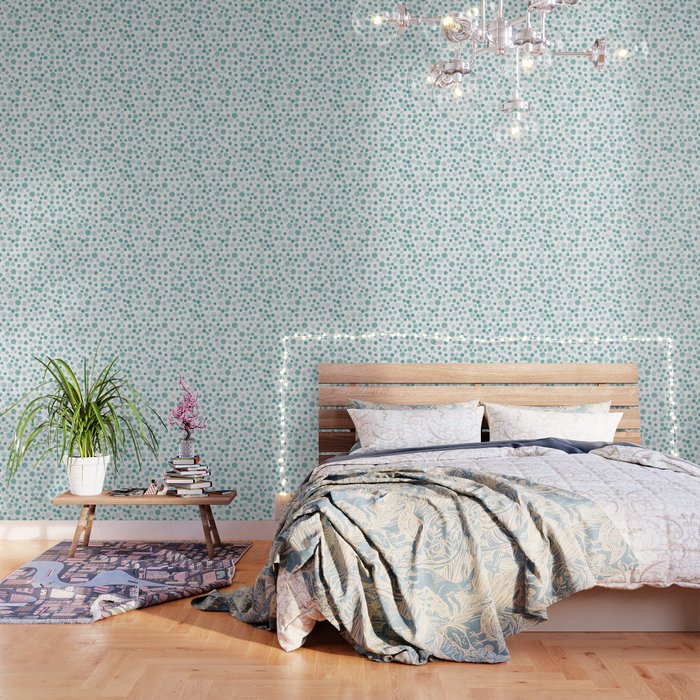 Mint Watercolor Dots - Aqua, Teal, Mint, Blue Wallpaper Gallery Image 3