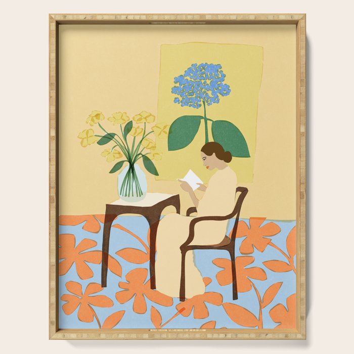 Flowers in our house Serving Tray Gallery Image 1