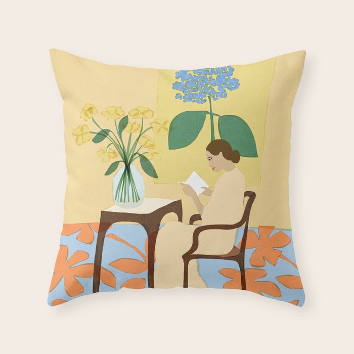 Flowers in our house Throw Pillow Gallery Image 6