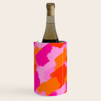 Pink and Orange Abstract Brush Strokes Palette Style Pattern Wine Chiller Gallery Image 2