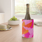 Pink and Orange Abstract Brush Strokes Palette Style Pattern Wine Chiller Gallery Image 4
