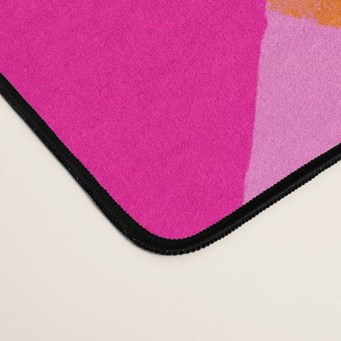 Pink and Orange Abstract Brush Strokes Palette Style Pattern Desk Mat Gallery Image 4