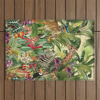 Vintage Tropical Eden on Yellow Outdoor Rug Gallery Image 1