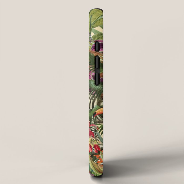 Vintage Tropical Eden on Yellow iPhone Case Gallery Image 2