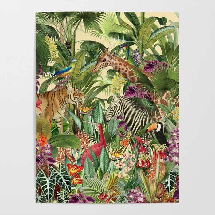Vintage Tropical Eden on Yellow Poster Gallery Image 4