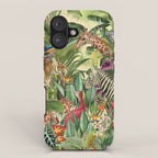 Vintage Tropical Eden on Yellow iPhone Case Gallery Image 1