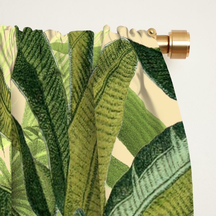 Vintage Tropical Eden on Yellow Window Curtain Gallery Image 2