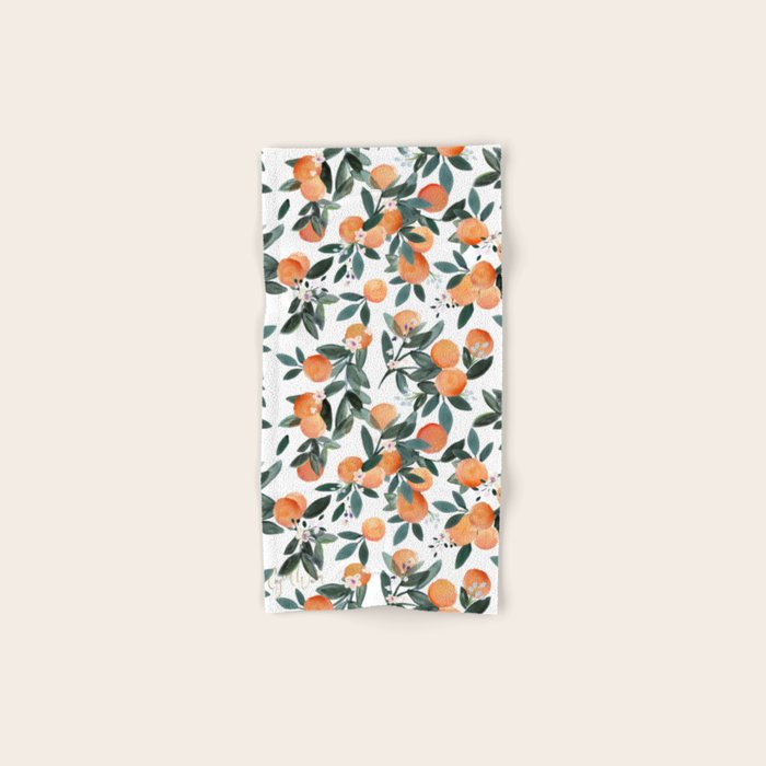 Dear Clementine - oranges on white Bath Towel Gallery Image 1