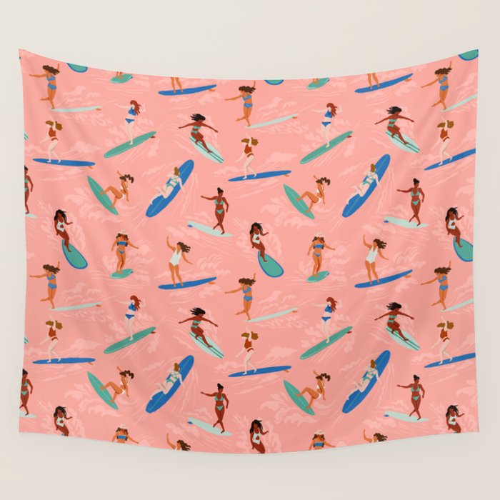 Surfer Girls Wall Tapestry Gallery Image 4