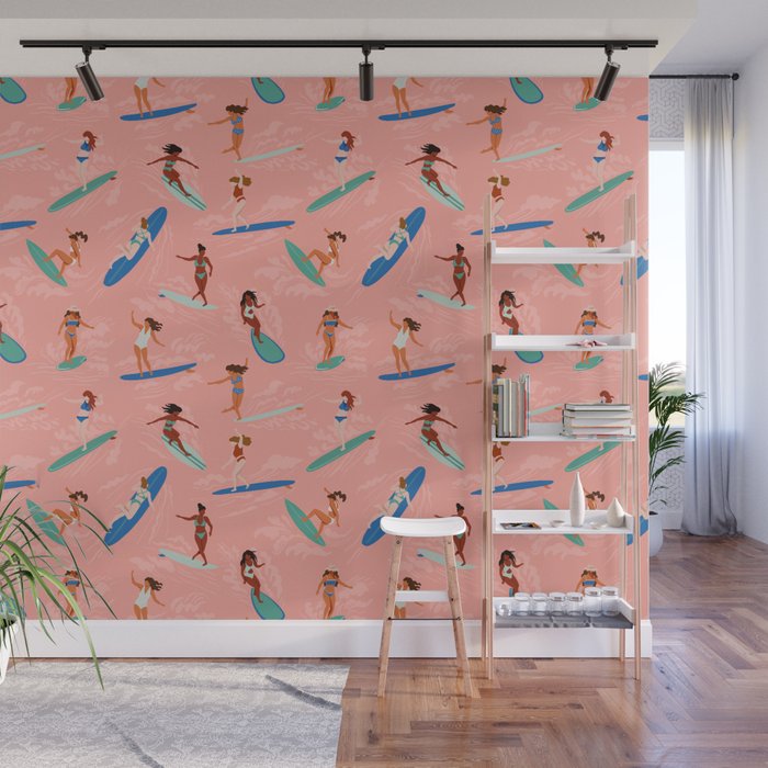 Surfer Girls Wall Mural Gallery Image 1