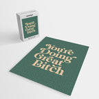YOUâRE DOING GREAT BITCH vintage green cream Jigsaw Puzzle Gallery Image 2