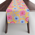 Folk Floral Blossoms in Pastel Pink Table Runner Gallery Image 1