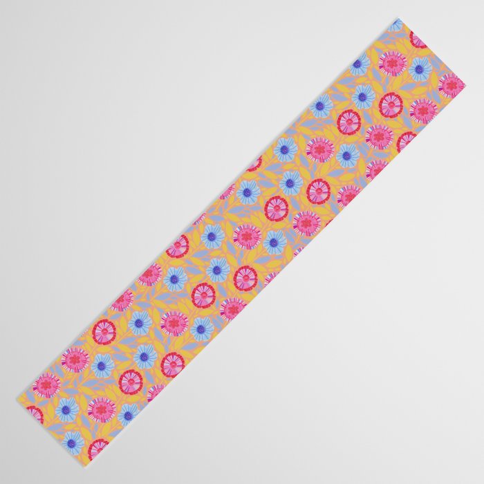 Folk Floral Blossoms in Pastel Pink Table Runner Gallery Image 3