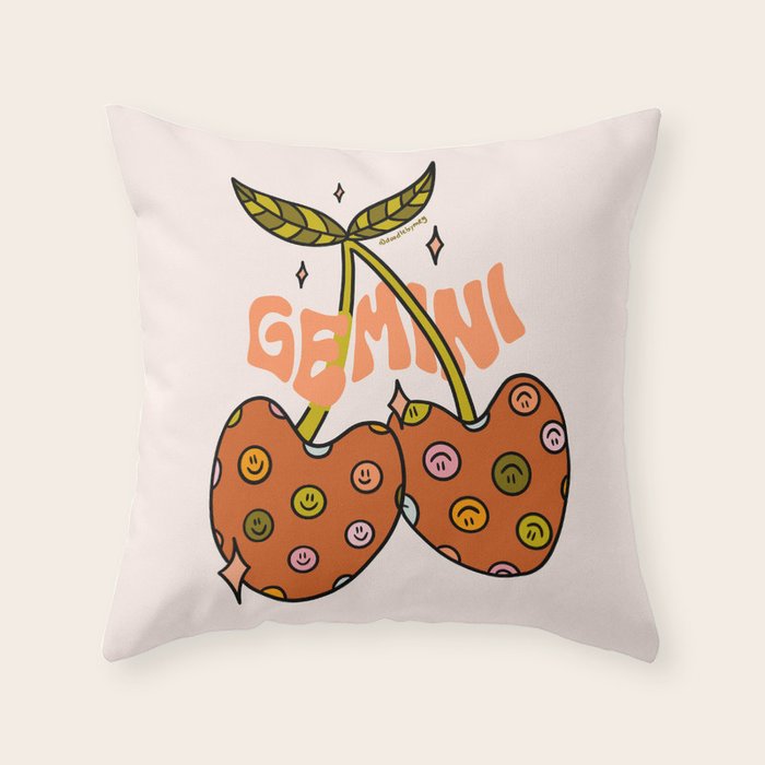 Gemini Cherries Throw Pillow Gallery Image 6