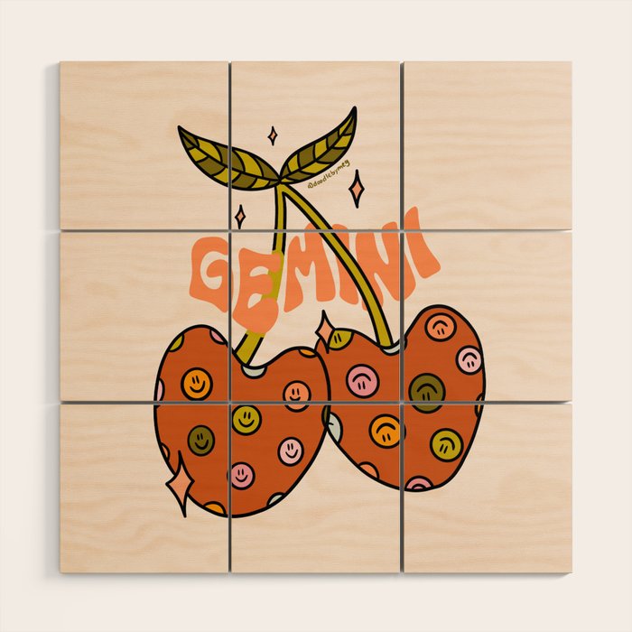 Gemini Cherries Wood Wall Art Gallery Image 1