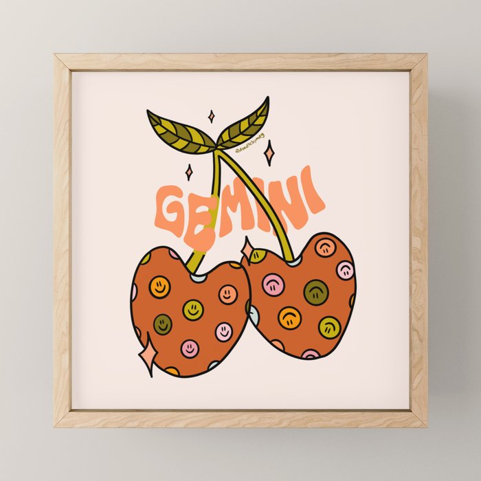 Gemini Cherries Mini Art Print Gallery Image 1